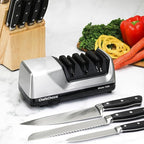 Chef'sChoice Professional Electric Knife Sharpeners AngleSelect for 15- and 20-Degree Straight-Edge and Serrated Knives with Diamond Abrasives & Precision Angle Control, 2-Stage, Metallic