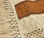 FEXIA Boho Table Runner 72 Inches Long Thanksgiving Decor Macrame Table Runner Farmhouse Style with Tassels for Party Bohemian Rustic Wedding Bridal Shower Dining Decor Middle Brown (12x72 Inches)