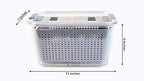 Kitchen Spaces Colander Stackable Food Storage Bin, Large, Gray, 11"L x 7"W x 9"H
