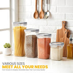 KICHLY Airtight Food Storage Containers Set with Lids – 24 Pack BPA-Free Plastic Pantry Organizers for Cereal, Flour, Sugar & Dry Food (Clear)