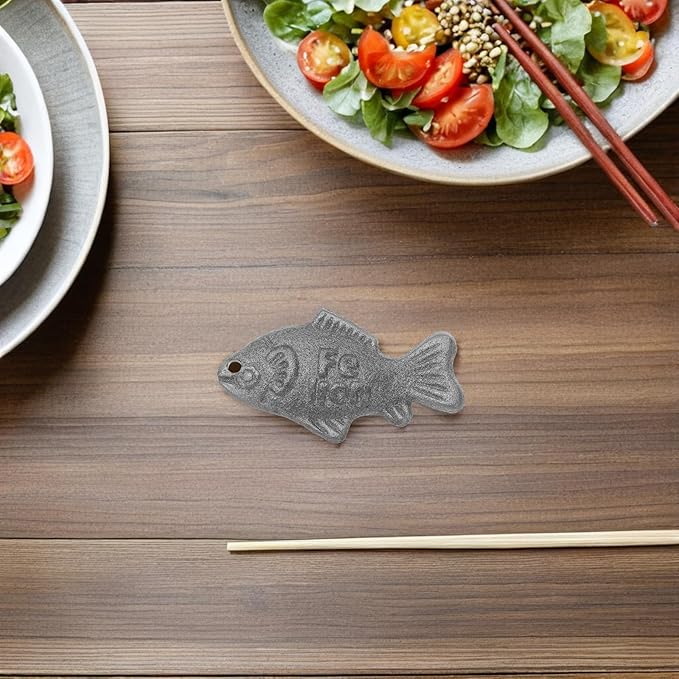 MAGICLULU Cast Iron Fish Cooking Tool 2-Pack Natural Iron Supplement for Vegan Nutrition Athletes Pregnant Women Safe Boost for Cooking Soups and Foods