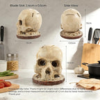 Skull Knife Holder for Kitchen Storage, Funny Skeleton Knife Holder, Creative Horror Kitchen Storage Head Rack, Skeleton Knife Stand for a Scary Party, Unique Fruit Storage Rack Decoration