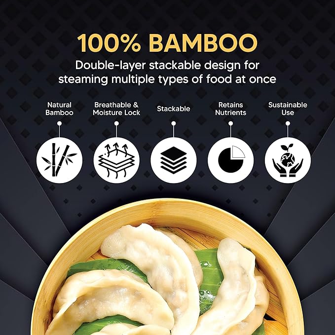 Helen's Asian Kitchen Bamboo Dim Sum Food Steamer With Lid, 4 Inch, 1 Tier Basket For Dumplings, Bao, And Small Bites
