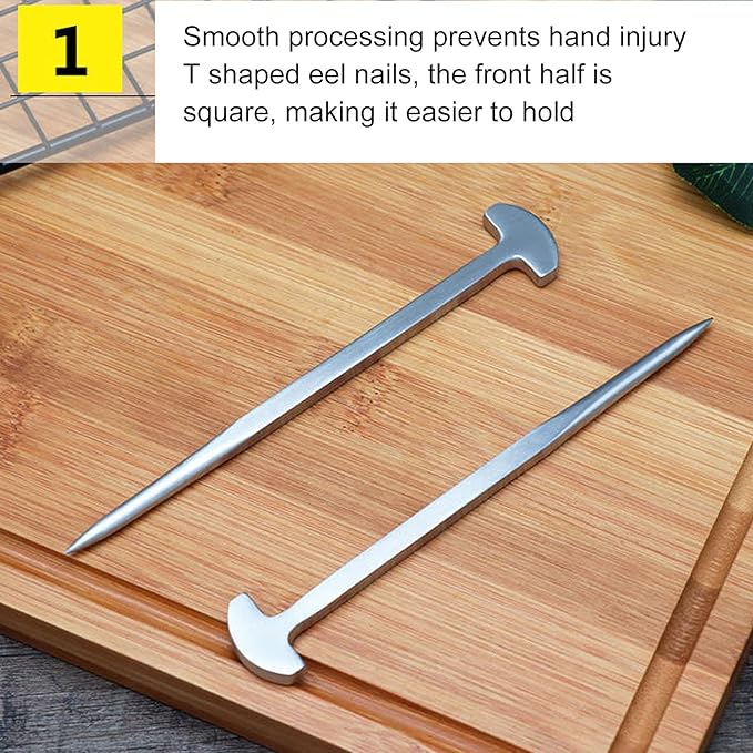 2PCS Eel Spike, Fish Eel Nail Thickened for Kitchen for Restaurant for Fish for Eel