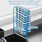 Sponge Holder for Kitchen Sink,Sink Caddy Organizer with Removable Brush Holder,Kitchen Countertop Soap Dispenser Storage with Detachable Towel Rack,Black