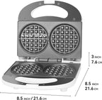 SugarWhisk Double Mini Waffle Maker Machine, Chaffle Maker, Waflera Electrica, Small Waffle Iron for Waffles, Keto Chaffles, Hash Browns, Cookies, 4 Inch