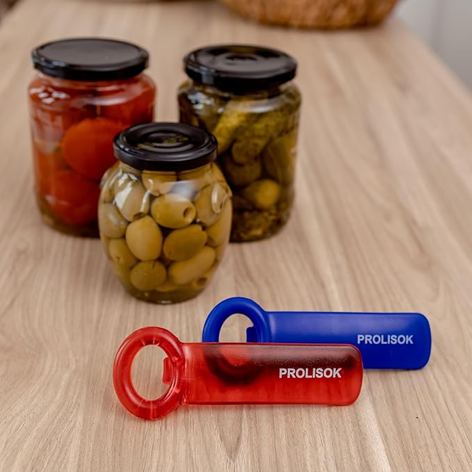 Jar Opener for Seniors with Arthritis, Plastic Jar Lid Opener for Weak Hands, Jar Opener Tool 5.5 inch – Red