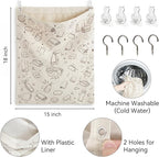 Reusable Dirty Rag Storage Bag, Linen Dish Towel Bag with Plastic Liner for Under Sink Cabinet Door Organizer