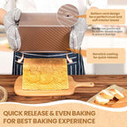 Yupjlia Pullman Loaf Pan with Lid, Premium 1 lb Dough Sandwich Nonstick Bread Pan with Lid for Homemade Bread, Heavy Duty Carbon Steel Corrugated Pullman Toast Box with Cover for Baking, Bakeware