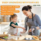 CHICHAUS Uncrustable Sandwich Maker,Sandwiches Pocket Circle Shape 3.7Inch Sandwich Cutter and Sealer,Sandwich Cutter for Kids Breakfast and lunchboxes (grey)
