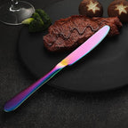 Rainbow Silverware Set Flatware Cutlery - 30 Pieces Stainless Steel Colorful Utensils, Tableware Set Service for 6, Include Knife/Fork/Spoon, Reusable, Mirror Polished, Dishwasher Safe