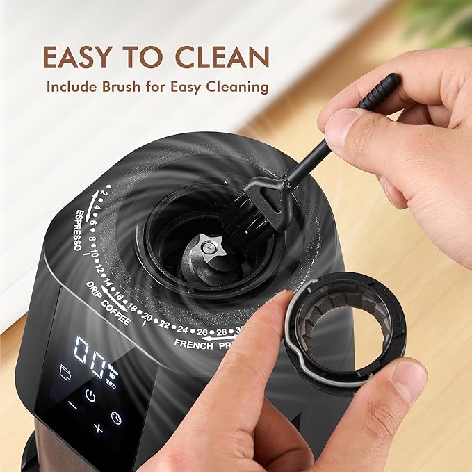 AYCHIRO Burr Coffee Grinder Electric, Adjustable Burr Mill with 30 Grinding Settings, Coffee Bean Grinder with Touchscreen, 2-12 Cups