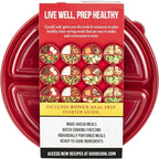 GoodCook Meal Prep Containers Set Microwave & Dishwasher-Safe Round Food Organizers with Labeled Compartments BPA-Free Food Storage Set with Snap Shut Lids Portion Control, 10-Pieces, Red