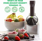 Yonanas Classic Frozen Fruit Soft Serve Maker for Healthy Vegan and Dairy-Free Treats, 200W Silver Machine with 36 Recipes, BPA Free, Easy to Clean, Quick and Simple to Use