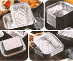 Waytiffer 50pack- 8 x 8 Aluminum foil Pans Disposable,Heavy Duty Square baking Cake Pans, Cooking Tins Homemade Breads Oven, Baking Roasting Pan