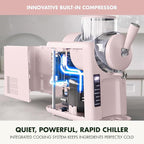 GreenPan Frost Ice Cream Maker & Slushie Machine, Soft Serve, Sorbet, Margaritas, Milkshakes, Frozen Yogurt, No Pre-Freezing, Ready in 15 Mins, 6 Modes, 7 Textures, Self-Cleaning, Family Size, Pink