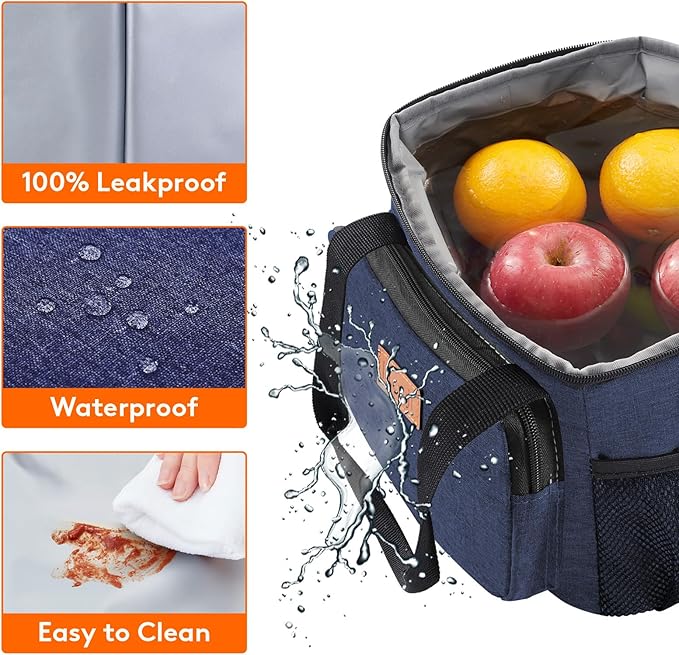 Lifewit Medium Lunch Bag, Insulated Lunch Box, Soft Cooler Cooling Tote for Adult Men Women, Dark Blue 12-Can (9L)
