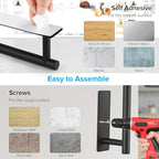 UREZORGEAR 2nd Gen Paper Towel Holder Under Cabinet No Drilling, [More Sturdy] Self Adhesive or Drilling Paper Towel Holder Wall Mount for Kitchen,RV [Fit Mega Paper Towel Roll] SUS304 Stainless Steel