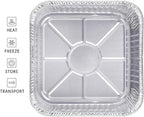 8x8 Disposable Aluminum Pans With Lids - 50 Pack Foil Pans For Cooking, Baking Cakes, Roasting & Homemade Breads - Disposable Food Containers With Foil Lids