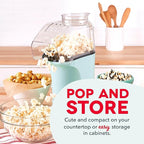 Dash Fresh Pop Popcorn Maker - Oil-Free,Air Popcorn Popper - With Measuring Cup & Recipe Guide - Perfect for Movie Nights - 16 Cups,Aqua,(Pack of 4)