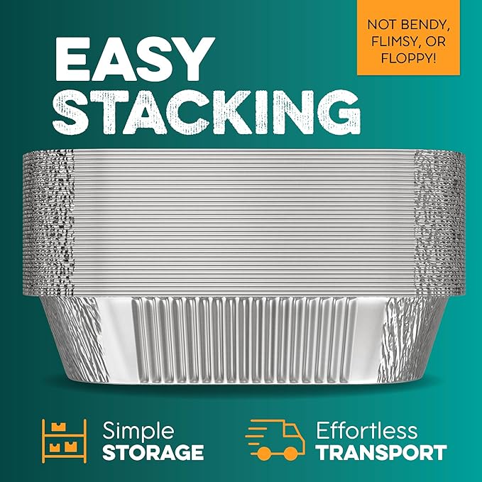 Aluminum Pans 9x13 [10 Pack] Aluminum Foil Trays - Disposable for Baking, BBQ Grilling, Roasting, Cake Serving Dishes, Catering Supplies, Steam Table Chafing Pans, Half Size Tin Foil Pan