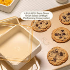 Cravings by Chrissy Teigen Silicone Baking Pans Set, Nonstick Bakeware Set for Meal Prep and Serving Dishes, 4 Trays, 4 Lids, 1 Baking Sheet, Oven Safe to 450 Degrees
