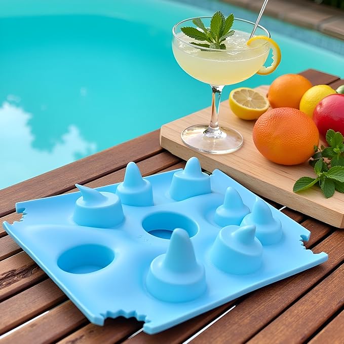 Blue Silicone Ice Cube Trays For Freezer Shark Fin Shape Ice Cube Tray,Novelty Silicone Diy Mould Shark Fin Chocolate Jello Mould Mold Ice Cube Tray Specialty Tools and Gadgets