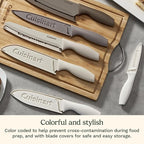 Cuisinart Advantage 12-Piece Kitchen Knife Set, Professional-Quality Nonstick Coated Stainless Steel Knives with Covers, Nonstick Color Coating for Easy Slicing, Ergonomic Handles, G1022-12N