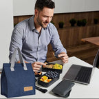 Lunch Bag for Women/Men,Waterproof Reusable Portable Lunch Tote,Lunch Box Bag.Thermal Cooler Bag Ideal for Work/Party/l/Travel/Picnic (Light Blue)