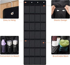 NiHome 28-Pocket Over-the-Door Organizer for Stanley Cups, Large Tumblers, Water Bottles, Travel Mugs, Lids, Space-Saving Elastic Mesh Bottle Holder for Kitchen, Pantry, RV, Cabinet Doors (Black)
