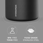 Hydrapeak 25oz Stainless Steel Vacuum Insulated Food Jar for Hot Food and Cold Food, Wide Mouth Leak-Proof Soup Jar for Adults, 10 Hours Hot and 16 Hours Cold (Black)
