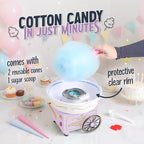 Nostalgia Vintage Hard and Sugar Free Candy Countertop Cotton Candy Maker, Includes 2 Reusable Cones And Sugar Scoop – Lavander