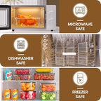 70 PCS Food Storage Containers with Lids Airtight (35 Containers & 35 Lids), 100% Leak Proof Meal Prep Container for Kitchen, BPA-Free Plastic(Polypropylene5), Microwave/Dishwasher Safe, Labels & Pen