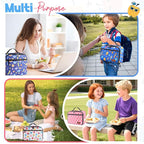 Lunch Box Kids, Insulated Lunch Bag for Women Men, Cooler Reusable Cute Lunch Containers for Boy & Girls, Adults Leak Proof Large Lunch Tote Bags for School, Work, Travel, Picnic Outdoor and Beach