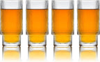Greenline Goods Ripple Drinking Glasses - 12 oz Modern Kitchen Glassware Set Unique Vintage Cups For Weddings, Cocktails Or Modern Bar - Set of 4