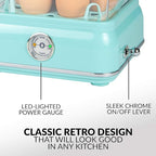 Nostalgia CLEC14AQ Retro Premium 14 Capacity Electric Large Hard-Boiled Egg Cooker, Poached, Scrambled, Omelets, Whites, Sandwiches, for Keto & Low-Carb Diets, Aqua