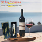 Wine Key & Corkscrew Wine Opener–3-in-1 with Foil Cutter and Bottle Opener, Professional Double Hinged Waiter's Corkscrew for Servers and Bartenders