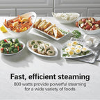 Hamilton Beach Electric Food Steamer, Rice Cooker & Egg Boiler for Quick, Fast Healthy Cooking with Stackable Three-Tier Bowls for Vegetables and Seafood, 9.5 Quarts, Auto Shutoff, Black (37430)