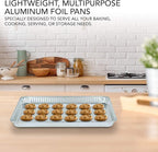 Stock Your Home Aluminum Pans - 15 Pack Disposable Aluminum Foil Trays - Reusable Nonstick Baking Sheets - 16 Inch x 11 Inch