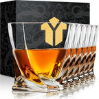 KITNATS Old Fashioned Whiskey Glasses 10 OZ Rocks Glasses Set of 6, Gift Box - Barware For Bourbon, Scotch, Rum glasses, for Men Women