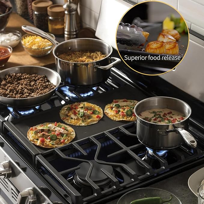 Allstare WB31X24738 Cast Iron Griddle Replacement Parts for GE Gas Stove Parts WB31X49806 Center Griddle Plate Adora 19.5" x 9" General Electric Gas Range Stove Top Griddle GE Cooktop Flat Top Pan