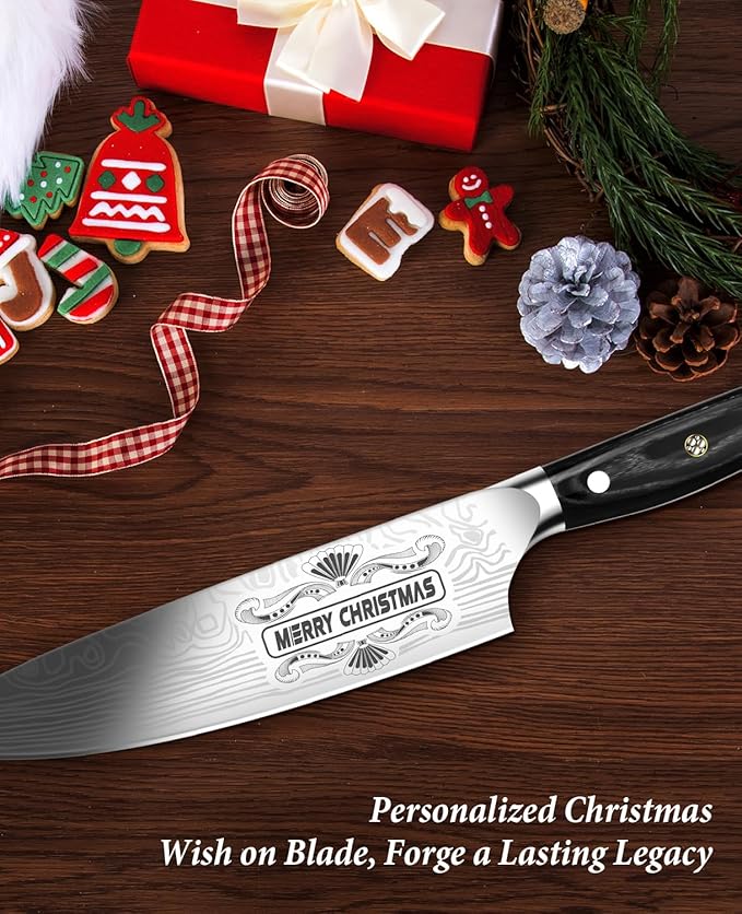MOSFiATA Gifts for Him Her Men Women Husband, Christmas Xmas Stocking Stuffers, Birthday Gifts ideas for Him Her, 8 inch Pro German Chef Knife, Kitchen Knife Gift Set