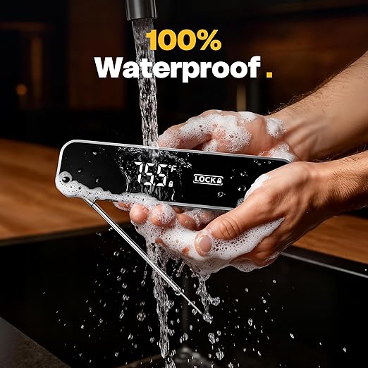 0.3S Professional Instant Read Meat Thermometer – Digital Food Thermometer for Cooking, Grilling, BBQ, Candy, Air Fryer, Griddle – Kitchen Gadget Essentials & Gifts for Him Dad Men Birthday – Grey