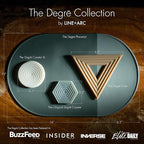 LINE+ARC Extra Thick Silicone Coasters (As Seen in NYTimes WireCutter) Waterproof Anti-Stain Heat-Safe Dishwasher-Safe Degrē Coasters (Set of 6, Smoke) Outdoor Rubber Mid-Century Modern