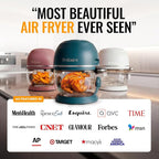 Non Toxic Air Fryer™ Pro | 9-in-1 Glass Air Fryer | Self-Cleaning | 5 Quart | Rotisserie and Tumbler | 400F Vortex For Even Cooking, BPA-Free Teflon Free, Recrisp, Roast, Bake, Mauve Rose