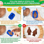 6 Pcs Robot & Bricks Silicone Molds for Chocolate – Non-Stick, Heat-Resistant & Easy to Clean – Chocolate Molds Silicone Design for Baking, Ice, Gummy, Candy & Cake Decorating – Fun DIY Kitchen Tool