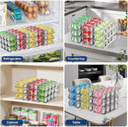 Dayacoco Can Organizer For Pantry,3 Sets 3 Tiers Pantry Organizers And Storage, Pantry Organizer for Fridge 36 Standard and Tall Cans Rack Automatic Rolling Stackable Canned Food Organizer, Clear