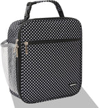 Lovoeo Lunch box Lunch bag for men women Insulated Lunchbox Lunch bags for Work Picnic Travel (Black polka dot)