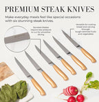 Black and Gold Knife Set for Kitchen with Block – 14-Piece Ultra-Sharp Stainless Steel Knives with Gold Handles and Built-In Sharpener – Stylish Kitchen Accessories for Cooking and Decor