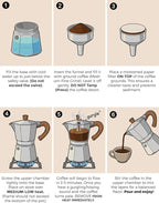 AGOGO Milano Moka Pot Stovetop Espresso Maker with 100 Paper Filters for Sediment-Free Coffee, Classic Italian Greca with Wood-Grain Handle,Cleaning Brush & Towel 6 Cup (10oz / 300ml) Lake Blue